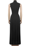 Cream White Casual Solid Color Hollow Out Strap Design O Neck Sleeveless Two Pieces