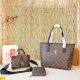 Brown Daily Letters Patchwork Bags