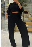 Red Casual Solid Color Patchwork Oblique Collar Long Sleeve Two Pieces