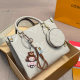 Khaki Daily Letters Contrast Bags