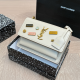 Cream White Daily Letters Metal Accessories Trim Bags