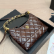 Brown Daily Letters Patchwork Bags