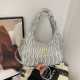 Silver Daily Letters Ruched Bags