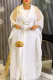 White Casual Solid Color With Belt Turndown Collar Long Sleeve Two Pieces