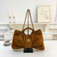 Light Brown Daily Letters Bow Ruched Bags