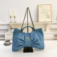 Blue Daily Letters Bow Ruched Bags