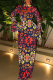 Colour Sexy Print Hollow Out O Neck Long Dresses