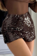 Brown Sexy Solid Color Sequins Regular Patchwork Bottoms