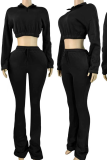 Army Green Casual Solid Color Zipper Zipper Collar Long Sleeve Two Pieces