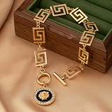 Gold Geometric Pattern Pendant Anklet Retro Luxury Fashion Jewelry