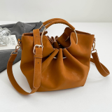 Red Velvet Hoop Bucket Bag Drawstring Crossbody Handbag