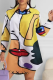 Yellow White Pop Art Oversized Shirt Graphic Print Long Sleeve Casual Top