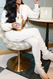 White American Street Zip Hoodie & Cargo Jogger Two Pieces Y2K Loungewear