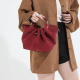Red Velvet Hoop Bucket Bag Drawstring Crossbody Handbag