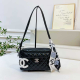 Black Quilted Embellished Bag Chain Shoulder Crossbody