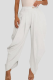 White High Waisted Pleated Wide-Leg Pants Metal Clasp Loose Cuffed Trousers