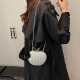 Silver Apple Shaped Woven Bag Chain Crossbody Clutch