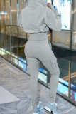 White American Street Zip Hoodie & Cargo Jogger Two Pieces Y2K Loungewear