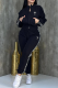 Black Casual Letters Zipper Zipper Collar Long Sleeve Two Pieces
