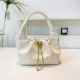 White Quilted Drawstring Bag Chain Handbag Crossbody