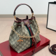 Red-brown G Monogram Bucket Bag Retro Webbing Chain Bag