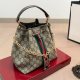Brown G Monogram Bucket Bag Retro Webbing Chain Bag