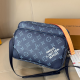 Blue Navy Monogram Letter Bag Color-Strap Crossbody