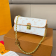 White Afternoon Tea Date Monogram Chain Bag Lock Closure Crossbody Soft Luxe Outfit Purse