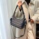 Tibetan Blue Embossed Crescent Bag Shoulder Crossbody Retro Texture Stylish Daily Tote