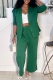 Green Quilted Diamond Cardigan Pajama Set Long Sleeve Wide Leg Lounge Wear Two Piece