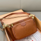 Brown Embossed Logo Chain Bag Pearl Combo Strap Crossbody Cool Minimalist Daily Commute Bag