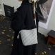 Gray Blue All-Over Embossed Bucket Bag Minimalist Shoulder Bag Retro Texture Daily Tote