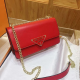 Red Date Daily Triangle Logo Chain Bag Leather Shoulder Crossbody Sleek Chic Outfit Bag