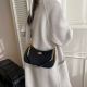 Black Velvet Crescent Bag Metal Chain Bag Soft Sweet Style Shoulder Crossbody