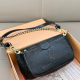 Black Embossed Logo Chain Bag Pearl Combo Strap Crossbody Cool Minimalist Daily Commute Bag
