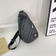 Black Double G Printed Chest Bag Adjustable Strap Crossbody Waist Bag