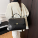 Black Double-C Quilted Briefcase Handheld Chain Office Tote