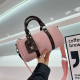 Pink Donkey Print Boston Bag Handheld Crossbody Barrel Bag