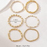 Multicolor 6-Piece Beaded Bracelet Set Stackable Fashion Versatile Jewelry