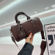 Dark Brown Donkey Print Boston Bag Handheld Crossbody Barrel Bag
