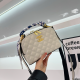 White Double C Quilted Boston Bag Scarf Handle Crossbody Office Bag