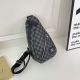 Black Gray Donkey Checkered Chest Bag Adjustable Strap Crossbody Waist Bag