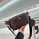 Brown Donkey Embossed Chest Bag Detachable Coin Purse Crossbody Waist Bag