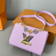 Purple Textured Square Bag Metal Logo Chain Crossbody Bag