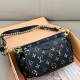 Black Logo Printed Bag Chain Multiway Crossbody Bag