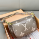 Khaki Logo Printed Bag Chain Multiway Crossbody Bag