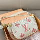 White Pink Logo Printed Bag Chain Multiway Crossbody Bag