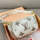 White Khaki Logo Printed Bag Chain Multiway Crossbody Bag