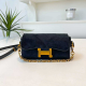 Black Suede H-buckle Bag Chain Crossbody Style