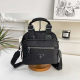 Black Nylon Multi-way Bag Logo Decor Crossbody Backpack Style
